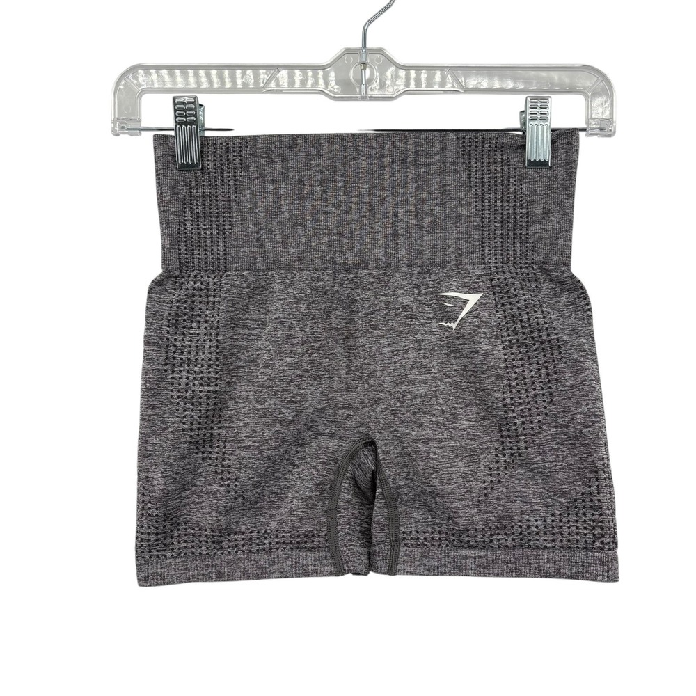 Gymshark Vital Seamless High Waisted Shorts XS Black Marl Athleisure